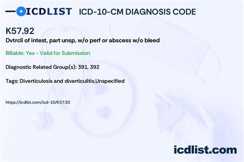 icd 10 code for diverticulitis|icd 10 code diverticulosis unspecified.